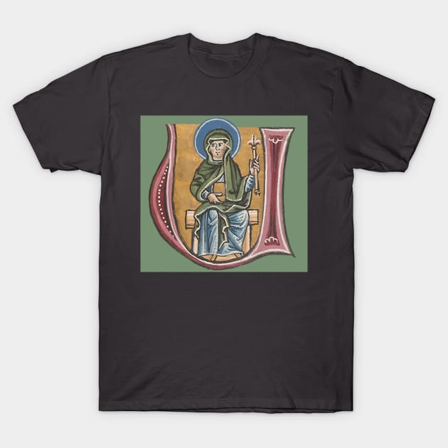 Illuminated Initial U T-Shirt by Artimaeus